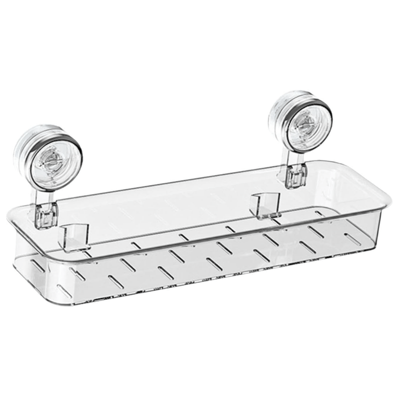 Casa si Gradina - Sanitare - Suporturi si accesorii baie - Accesorii baie - Raft/Etajera Dus N2L Store®, Fara Gaurire, Ventuze Puternice (Max 10kg), Organizator Baie & Bucatarie, Transparent - Infinity.ro