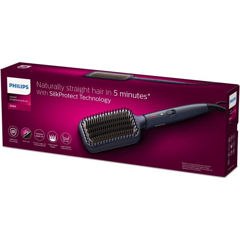 Ingrijire personala si Cosmetice - Aparate & accesorii ingrijire personala - Hair styling - Perii de par electrice - Perie incalzita pentru indreptare Philips BHH885/00, ingrijire cu ioni, tehnologie ThermoProtect, 3 setari temperatura, - Infinity.ro