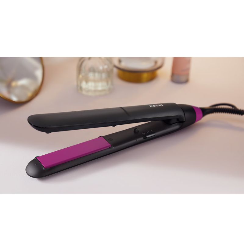 Ingrijire personala si Cosmetice - Aparate & accesorii ingrijire personala - Hair styling - Placi de indreptat parul - Placa de indreptat parul Philips BHS375/00, cu placi ceramice cu infuzie cheratina, 2 trepte de temperatura (220C), timp - Infinity.ro