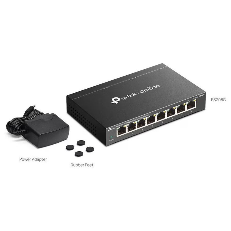 PC, gaming si accesorii - Retelistica - Switch-uri - Switch-uri cu management - Switch TP-Link ES208G Omada 8-Port Gigabit, 4-Port PoE+, 8xLAN, 10/100/1000 Mbps, 65W - Infinity.ro