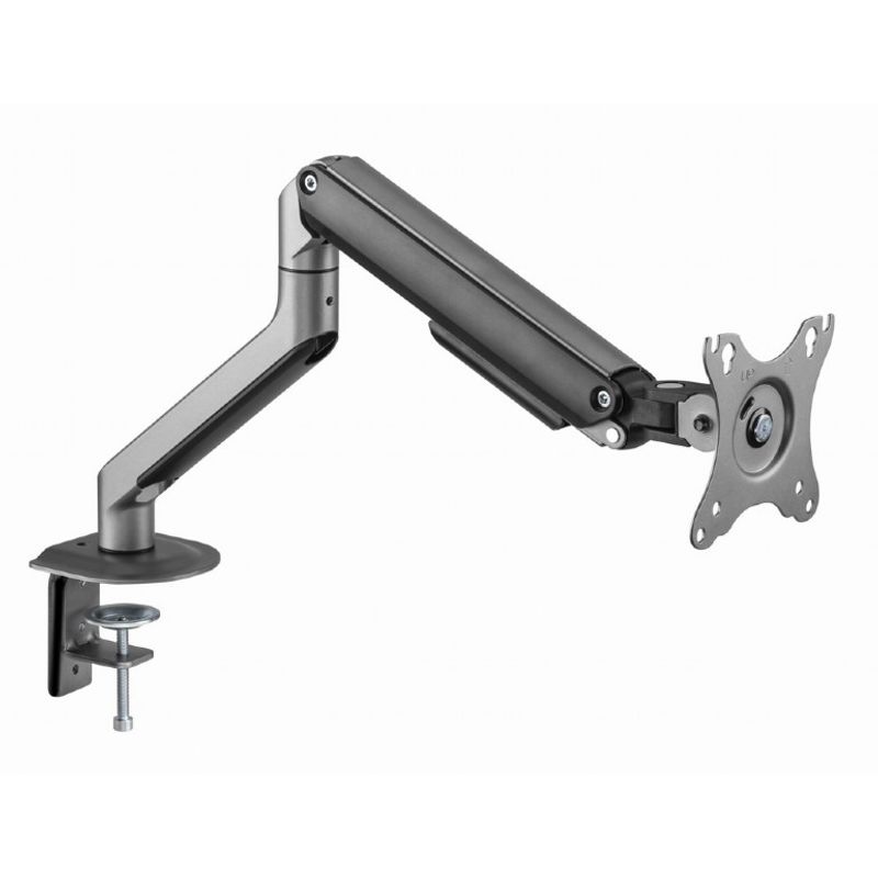 PC, gaming si accesorii - Desktop PC & monitoare - Accesorii monitoare - Suport monitor, Gembird, aluminiu, reglabil, maxim 9 kg, suport maxim VESA 100 x 100 mm, gri - Infinity.ro
