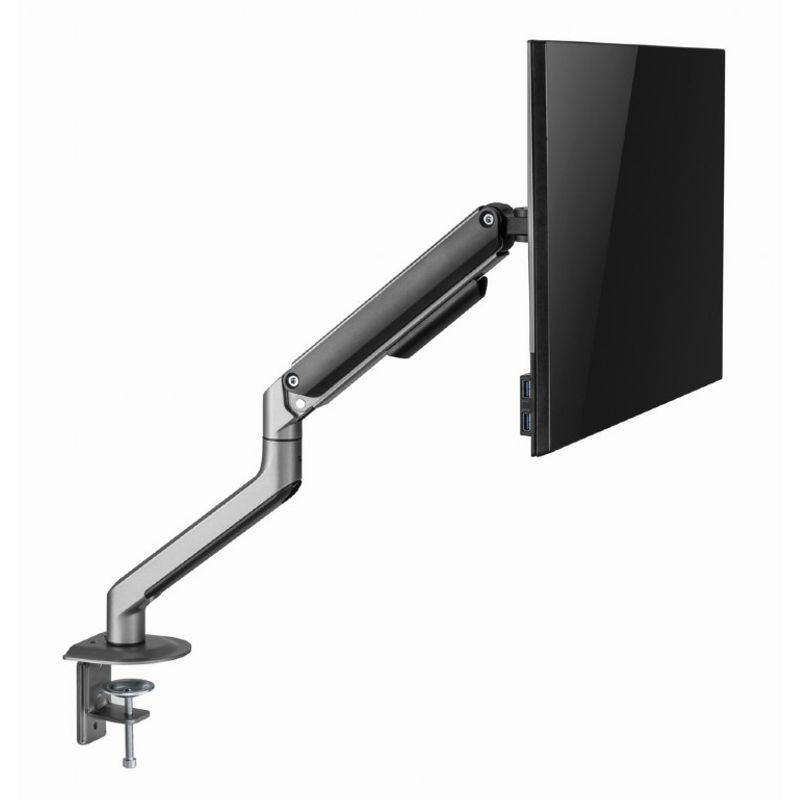 PC, gaming si accesorii - Desktop PC & monitoare - Accesorii monitoare - Suport monitor, Gembird, aluminiu, reglabil, maxim 9 kg, suport maxim VESA 100 x 100 mm, gri - Infinity.ro