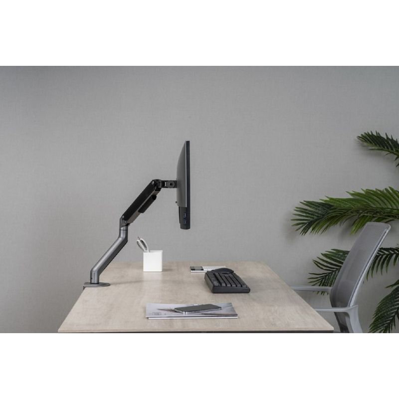 PC, gaming si accesorii - Desktop PC & monitoare - Accesorii monitoare - Suport monitor, Gembird, aluminiu, reglabil, maxim 9 kg, suport maxim VESA 100 x 100 mm, gri - Infinity.ro