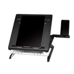 Laptop, Telefoane si Tablete - Laptopuri si accesorii - Accesorii Laptop - Standuri/Coolere notebook - Suport de birou Logilink laptop, 9 pozitii, suporta dimensiuni 10-15.6″, pliabil, holder pt. smartphone, Negru - Infinity.ro