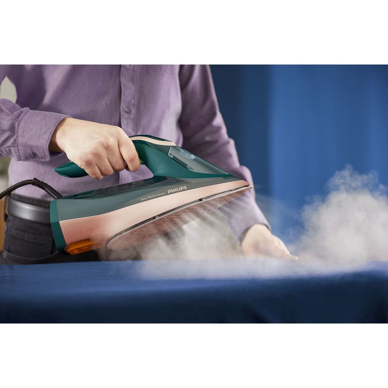 Electronice si Electrocasnice - Ingrijirea tesaturilor - Fiare de calcat - Fier de calcat Philips DST8030/70 Seria8000, 3000W, OptimalTemp, talpa Steamglide Elite si DinamiQ, pompa Turbosteam Abu - Infinity.ro