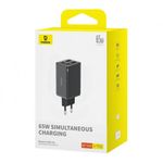 Laptop, Telefoane si Tablete - Telefoane mobile si accesorii - Accesorii Telefoane - Incarcatoare telefoane - Incarcator retea Baseus GaN6 Pro, 65W, 2x USB si 2x USB-C, Fast Charge, Cablu USB-C la USB-C inclus, Negru - Infinity.ro