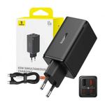 Laptop, Telefoane si Tablete - Telefoane mobile si accesorii - Accesorii Telefoane - Incarcatoare telefoane - Incarcator retea Baseus GaN6 Pro, 65W, 2x USB si 2x USB-C, Fast Charge, Cablu USB-C la USB-C inclus, Negru - Infinity.ro