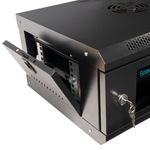 PC, gaming si accesorii - Servere - Cabinete metalice - CABINET 19″ SPACER 4U 500x450mm, fixare pe perete, Flatpack (dezasamblat), Black, usa sticla cu bl - Infinity.ro