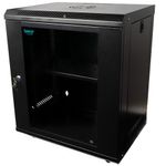 PC, gaming si accesorii - Servere - Cabinete metalice - Cabinet 19″ spacer 12u 500x400mm fixare pe perete flatpack (dezasamblat) black usa sticla cu blocare panouri detasabile - Infinity.ro