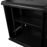 PC, gaming si accesorii - Servere - Cabinete metalice - Cabinet 19″ spacer 12u 500x400mm fixare pe perete flatpack (dezasamblat) black usa sticla cu blocare panouri detasabile - Infinity.ro