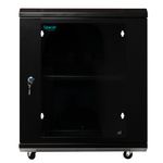 PC, gaming si accesorii - Servere - Cabinete metalice - Cabinet 19″ spacer 12u 500x400mm fixare pe perete flatpack (dezasamblat) black usa sticla cu blocare panouri detasabile - Infinity.ro