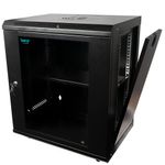 PC, gaming si accesorii - Servere - Cabinete metalice - Cabinet 19″ spacer 12u 500x400mm fixare pe perete flatpack (dezasamblat) black usa sticla cu blocare panouri detasabile - Infinity.ro