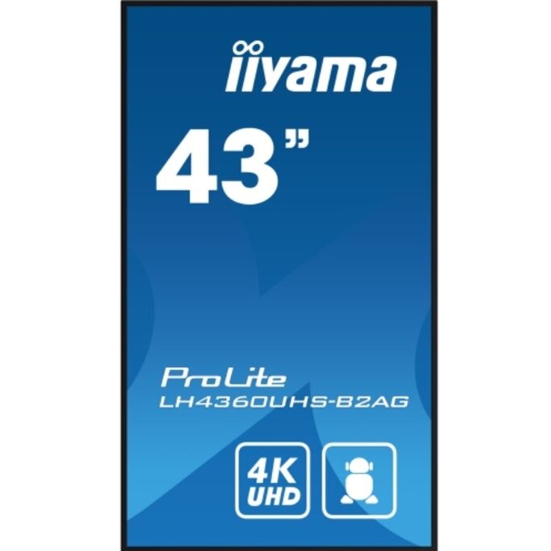 PC, gaming si accesorii - Desktop PC & monitoare - Monitoare - Ecran profesional VA LED Iiyama 42.5" LH4360UHS-B2AG, UHD 3840 x 2160, HDMI, Boxe Negru - Infinity.ro