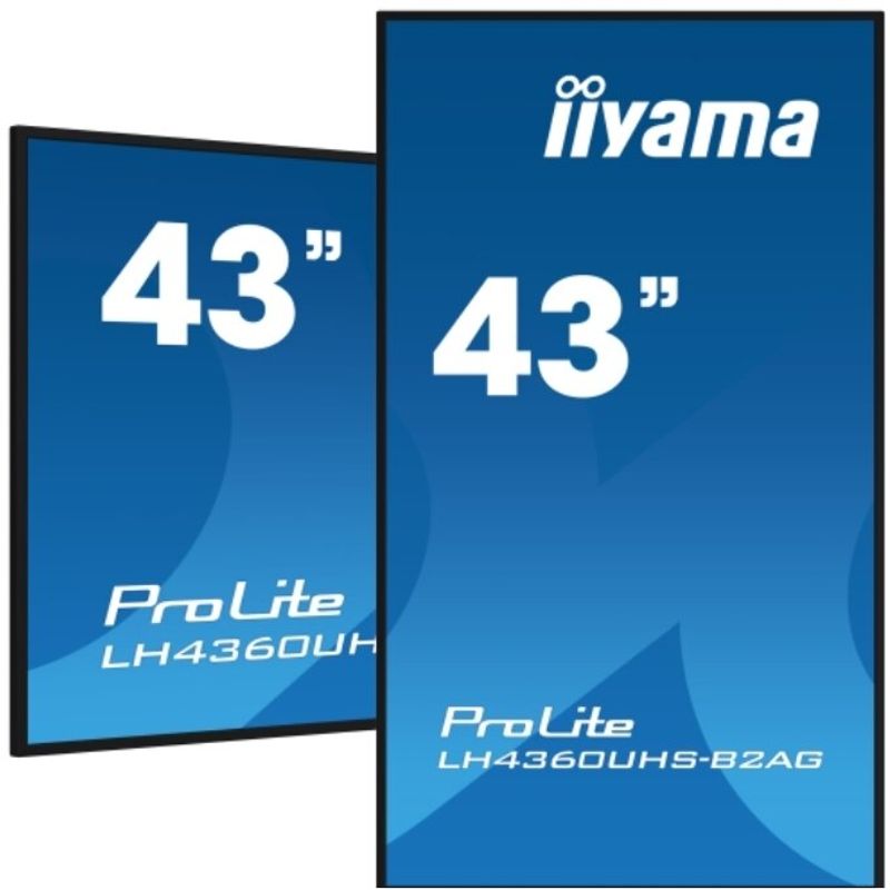 PC, gaming si accesorii - Desktop PC & monitoare - Monitoare - Ecran profesional VA LED Iiyama 42.5" LH4360UHS-B2AG, UHD 3840 x 2160, HDMI, Boxe Negru - Infinity.ro