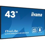 PC, gaming si accesorii - Desktop PC & monitoare - Monitoare - Ecran profesional VA LED Iiyama 42.5" LH4360UHS-B2AG, UHD 3840 x 2160, HDMI, Boxe Negru - Infinity.ro