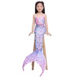 Fashion, accesorii si bijuterii - Copii - Lenjerie si pijamale copii - Costume de baie copii - Coada de Sirena THK®, Albastru Caraibe, modele Calut de Mare si Delfin cu bratara by Alessia Ioana - 110 cm - 3-4 ani - Infinity.ro