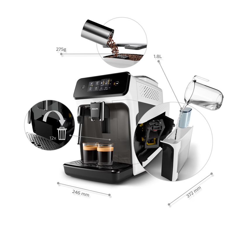 Electronice si Electrocasnice - Electrocasnice bucatarie - Preparare bauturi - Espressoare - Espressor automat Philips EP1223/00 Seria 1200, 1500W, 15 bar, sistem clasic de spumare, 2 bauturi, afisaj tactil, optiu - Infinity.ro