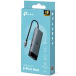PC, gaming si accesorii - Retelistica - Hub-uri - Hub USB Type-C TP-Link UH6120C, 6-in-1 , 1 x HDMI, 1 x RJ45, 2 x USB 3.0, 2 x USB-C, carcasa aluminiu - Infinity.ro