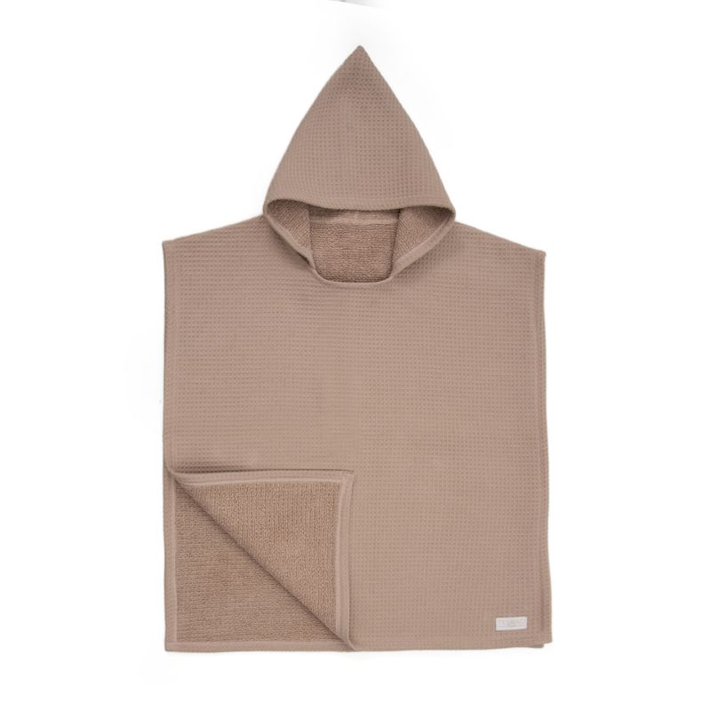 Jucarii, Copii si Bebe - Igiena si ingrijire - Baia bebelusului - Prosoape si halate de baie copii - Poncho de plaja din prosop waffle (cu interior pufos/dublu absorbant), 0-3 ani bej nisipiu - Infinity.ro