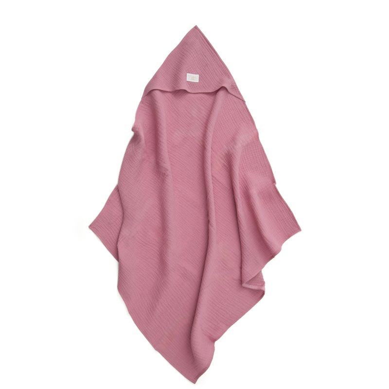 Jucarii, Copii si Bebe - Igiena si ingrijire - Baia bebelusului - Prosoape si halate de baie copii - Prosop cu gluga din muselina, roz - Infinity.ro