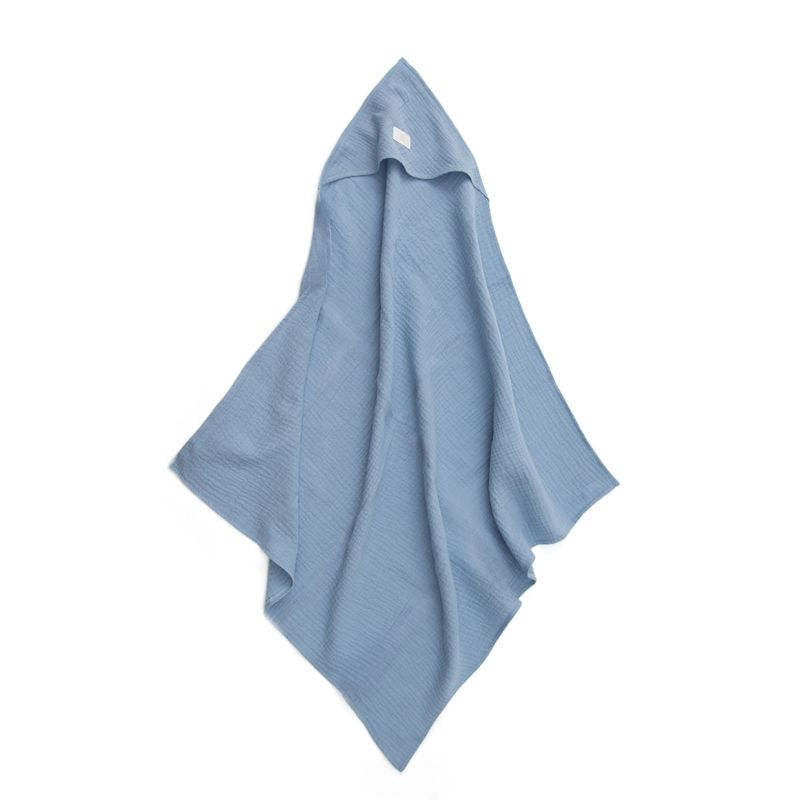 Jucarii, Copii si Bebe - Igiena si ingrijire - Baia bebelusului - Prosoape si halate de baie copii - Prosop cu gluga din muselina, blue - Infinity.ro