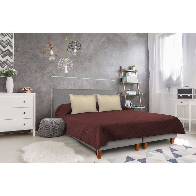 Casa si Gradina - Textile si covoare - Pături și cuverturi - Cuverturi - Cuvertura Double Face Alcam, 210 x 220 cm 100% microfibra, ciocolata/crem - Infinity.ro