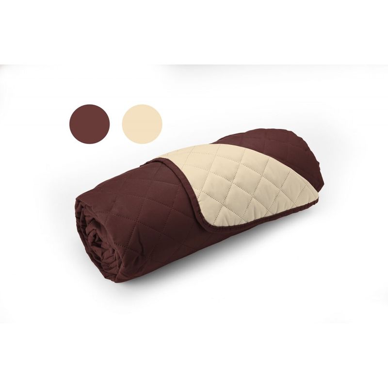 Casa si Gradina - Textile si covoare - Pături și cuverturi - Cuverturi - Cuvertura Double Face Alcam, 210 x 220 cm 100% microfibra, ciocolata/crem - Infinity.ro