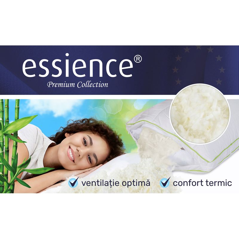 Casa si Gradina - Textile si covoare - Perne si pilote - Perne - Set 2 perne 50x70 cm, Essience Premium Collection, husa satin bambus; umplutura fulgi memory si nanofibra extrafina; - Infinity.ro