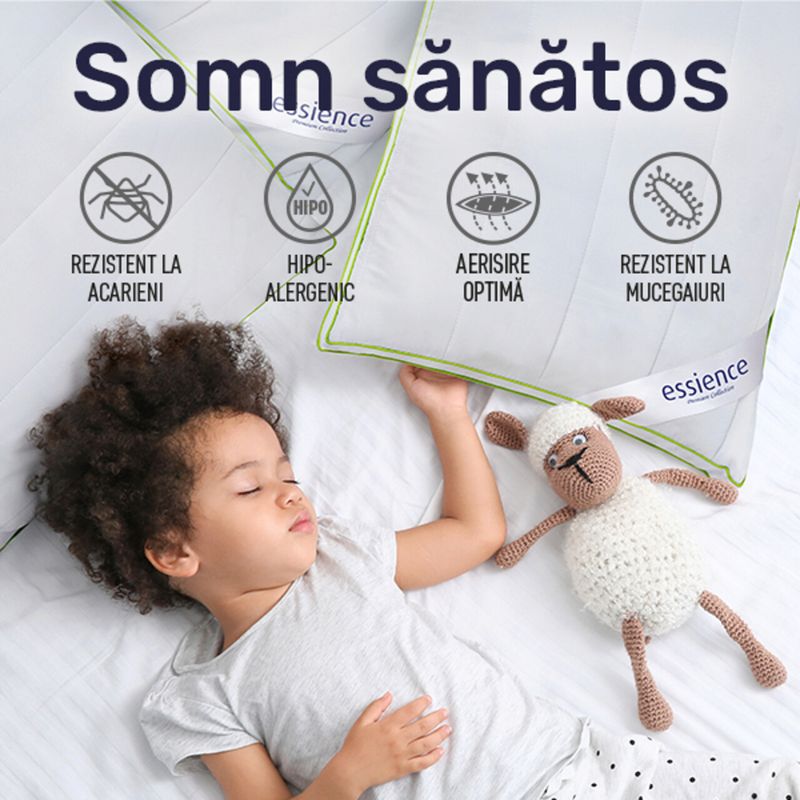 Casa si Gradina - Textile si covoare - Perne si pilote - Perne - Set 2 perne 50x70 cm, Essience Premium Collection, husa satin bambus; umplutura fulgi memory si nanofibra extrafina; - Infinity.ro