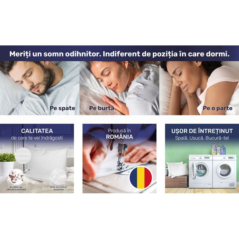 Casa si Gradina - Textile si covoare - Perne si pilote - Perne - Set 2 perne Stripes 50x70 cm, Essience Premium Collection, husa 100% Bumbac; umplutura nanofibra extrafina - Infinity.ro