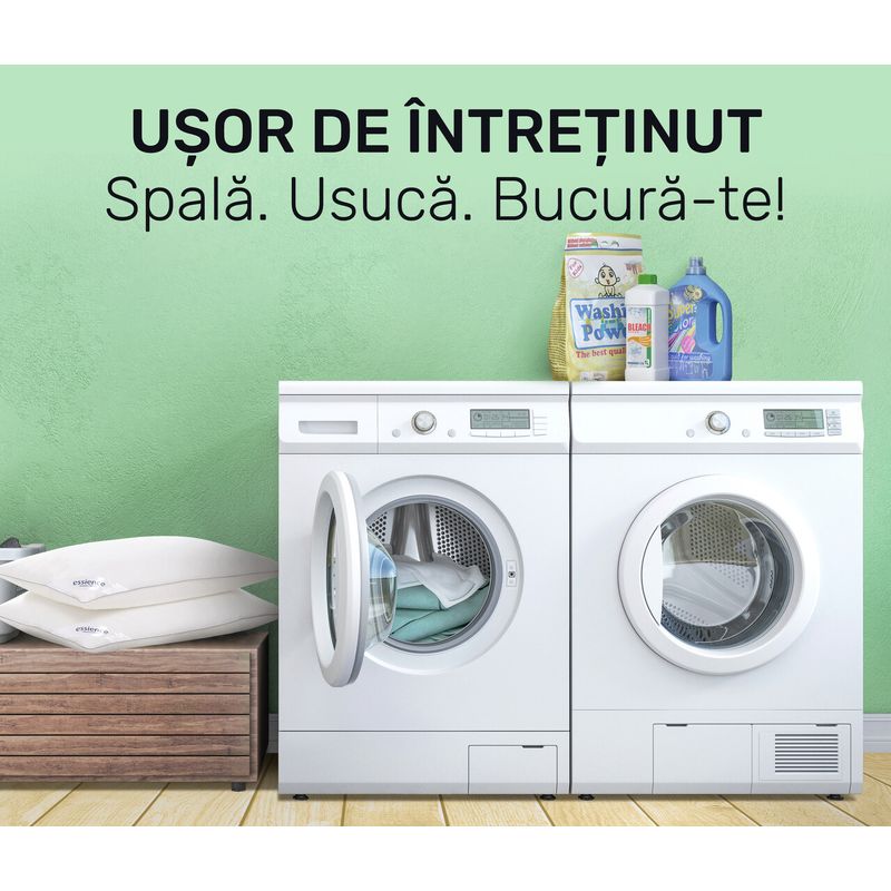 Casa si Gradina - Textile si covoare - Perne si pilote - Perne - Set 2 perne 50x70 cm, Essience Premium Collection, husa 100% Bumbac; umplutura nanofibra extrafina; suport orto-cervical - Infinity.ro