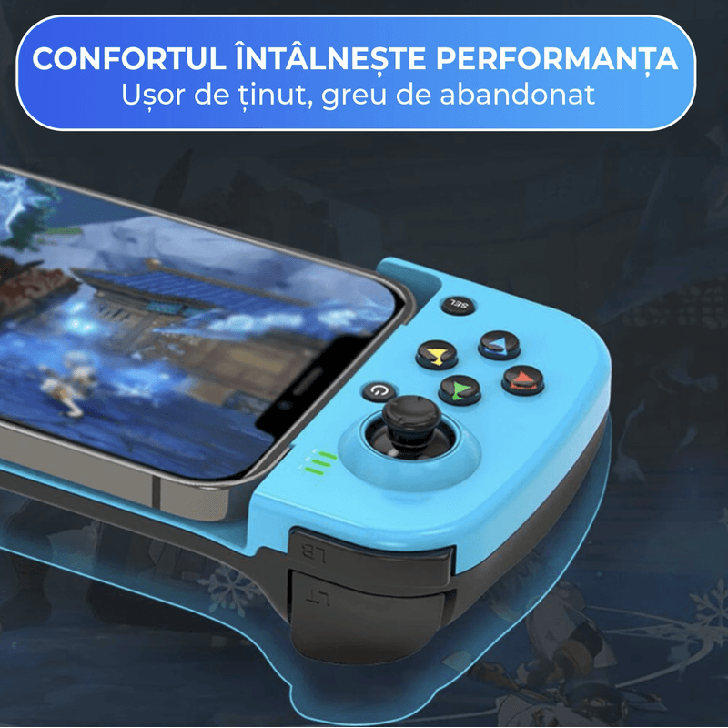 PC, gaming si accesorii - Gaming - Accesorii gaming - Controlere, Volane si Casti gaming - Gamepad Wireless N2L Store® pentru PC, PS, Nintendo Switch, Android, iOS, Bluetooth 5.0, Extensibil, Albastru-Rosu - Infinity.ro