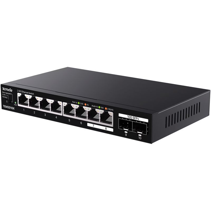 PC, gaming si accesorii - Retelistica - Switch-uri - Switch-uri cu management - Switch fara management, cu 3 preconfigurari, 8×RJ45 2,5Gbps, 2×SFP+ 10Gbps - Infinity.ro