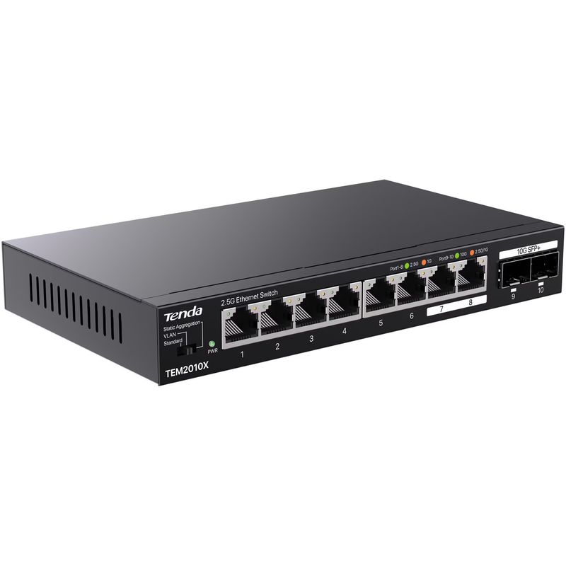 PC, gaming si accesorii - Retelistica - Switch-uri - Switch-uri cu management - Switch fara management, cu 3 preconfigurari, 8×RJ45 2,5Gbps, 2×SFP+ 10Gbps - Infinity.ro
