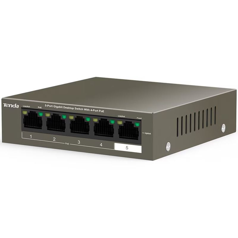 PC, gaming si accesorii - Retelistica - Switch-uri - Switch-uri cu management - Switch Tenda TEG1105P-4-63W 5 porturi PoE 10/100/1000 - Infinity.ro