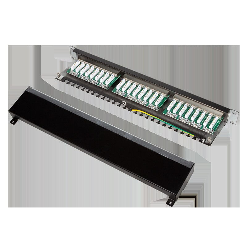 PC, gaming si accesorii - Retelistica - Cabluri si accesorii - PATCH PANEL LOGILINK 24 porturi, STP, Cat6, 1U pentru rack 19", black, "NP0055" - Infinity.ro