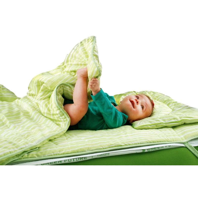 Casa si Gradina - Textile si covoare - Lenjerii de pat - Protectie saltea - Protectie saltea impermeabila Nature Bamboo Kids 60x120 cm, Verde - Infinity.ro