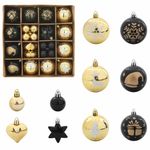 Casa si Gradina - Decoratiuni - Decoratiuni de sezon - Set de globuri de Craciun 40 pcs Negru si Aur - Infinity.ro