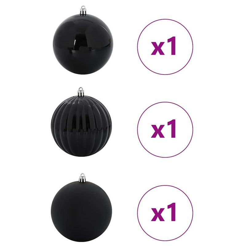 Casa si Gradina - Decoratiuni - Decoratiuni de sezon - Set de globuri de Craciun 3 pcs Negru - Infinity.ro
