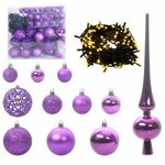 Casa si Gradina - Decoratiuni - Decoratiuni de sezon - Set de globuri de Craciun cu 300 LED 120 pcs Violet Plastic - Infinity.ro