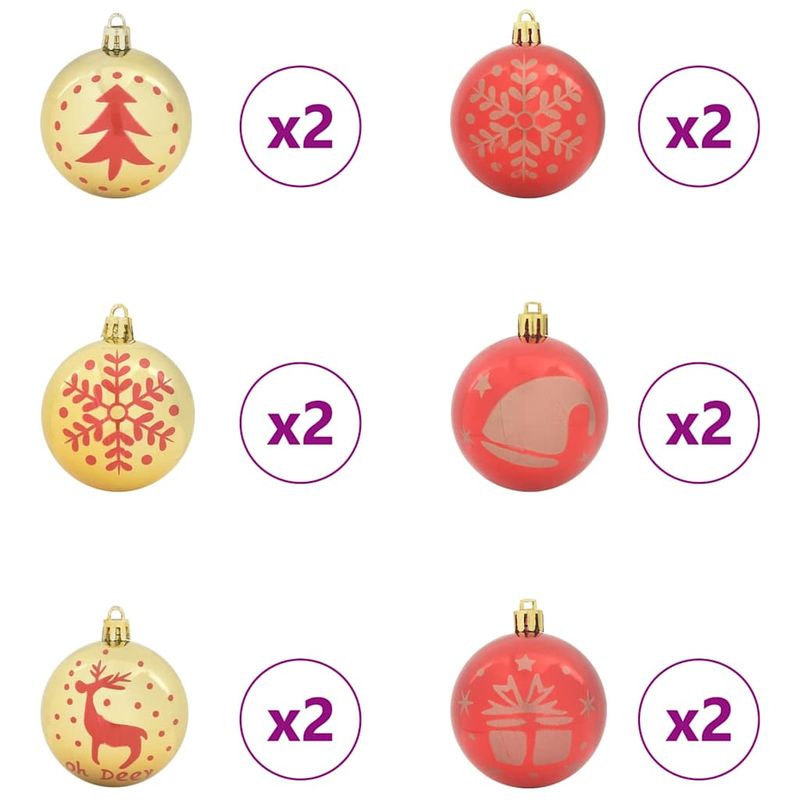Casa si Gradina - Decoratiuni - Decoratiuni de sezon - Set de globuri de Craciun 40 pcs Aurie si rosie - Infinity.ro