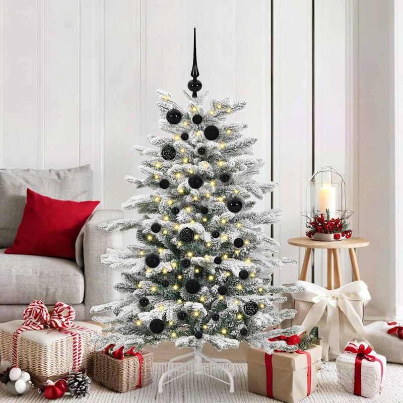 Casa si Gradina - Decoratiuni - Decoratiuni de sezon - Set de globuri de Craciun cu 150 LED 61 pcs Negru Plastic - Infinity.ro