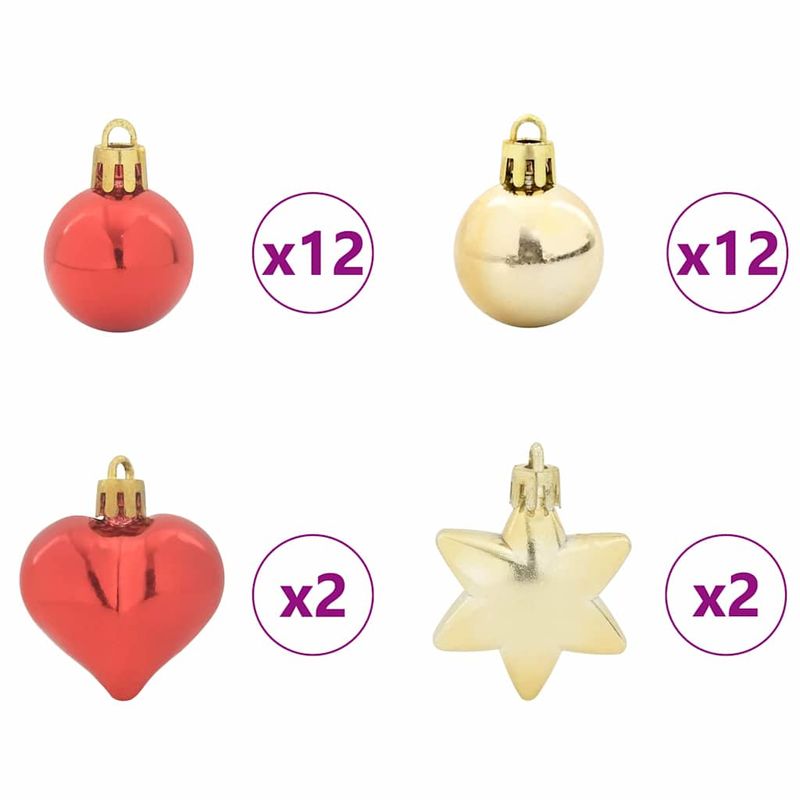 Casa si Gradina - Decoratiuni - Decoratiuni de sezon - Set de globuri de Craciun 40 pcs Aurie si rosie - Infinity.ro