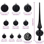 Casa si Gradina - Decoratiuni - Decoratiuni de sezon - Set de globuri de Craciun cu 150 LED 61 pcs Negru Plastic - Infinity.ro