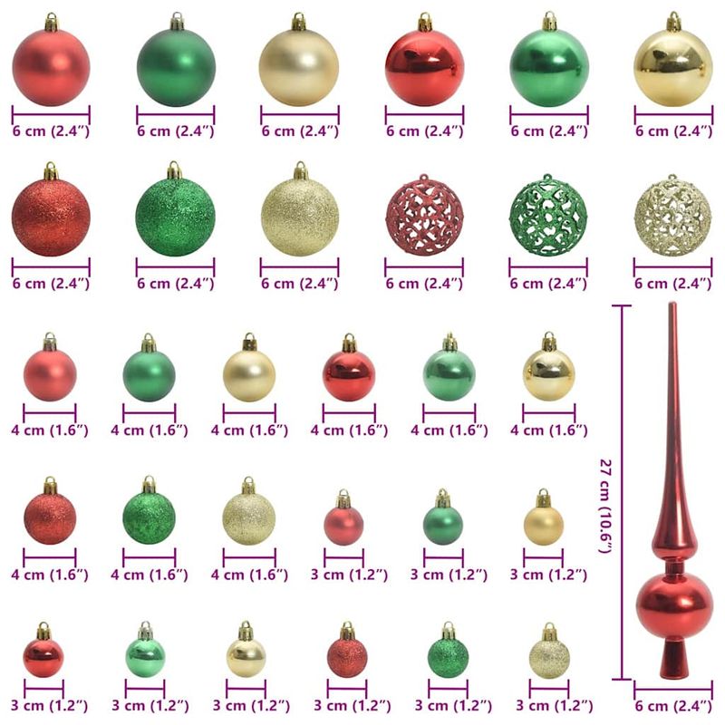 Casa si Gradina - Decoratiuni - Decoratiuni de sezon - Set de globuri de Craciun cu 150 LED 61 pcs Multicolour Plastic - Infinity.ro