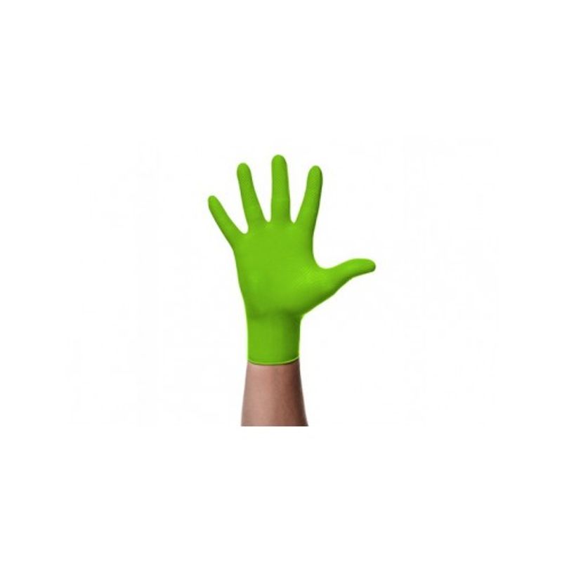Casa si Gradina - Constructii - Echipamente de lucru - Manusi protectia muncii - Manusi nitril verde, texturate  GOGRIP , set 50buc XXL - Infinity.ro