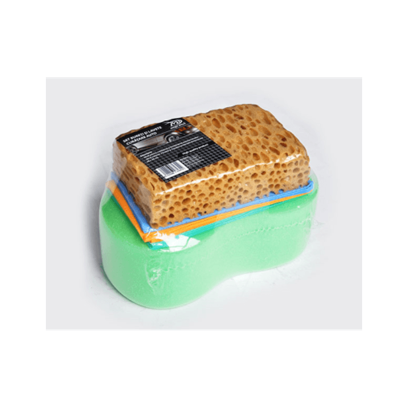 Auto si Moto - Intretinere auto - Produse curatare auto - Set Bureti Si Lavete Pentru Curatare Auto Mega Drive - Infinity.ro