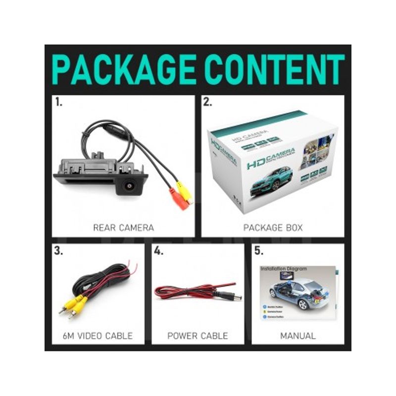 Auto si Moto - Electronice auto - Camere auto si DVR - Camera marsarier HD, unghi 170 grade cu StarLight Night Vision VW Tiguan, Touran, T6, Caddy - FA8032 - Infinity.ro