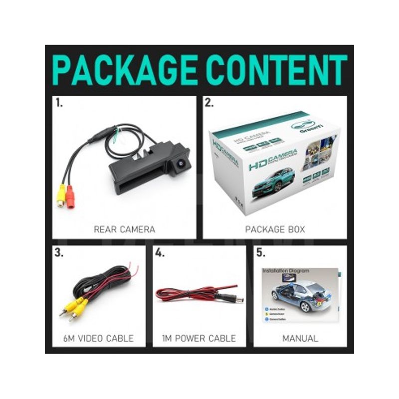 Auto si Moto - Electronice auto - Accesorii electronice auto - Camera marsarier HD, unghi 170 grade cu StarLight Night Vision Audi A4 B6, A4 B7, A6 C6 4F, Q7 4L, A3 8P - FA8005 - Infinity.ro