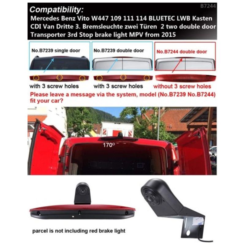 Auto si Moto - Electronice auto - Accesorii electronice auto - Camera marsarier Mercedes Vito W447 cu usi duble 2014 - 2022 - Infinity.ro